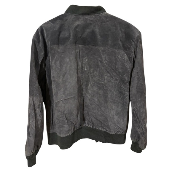 Hill & archer vintage suede leather 100% Gray Bomber Jacket L - Picture 2 of 10